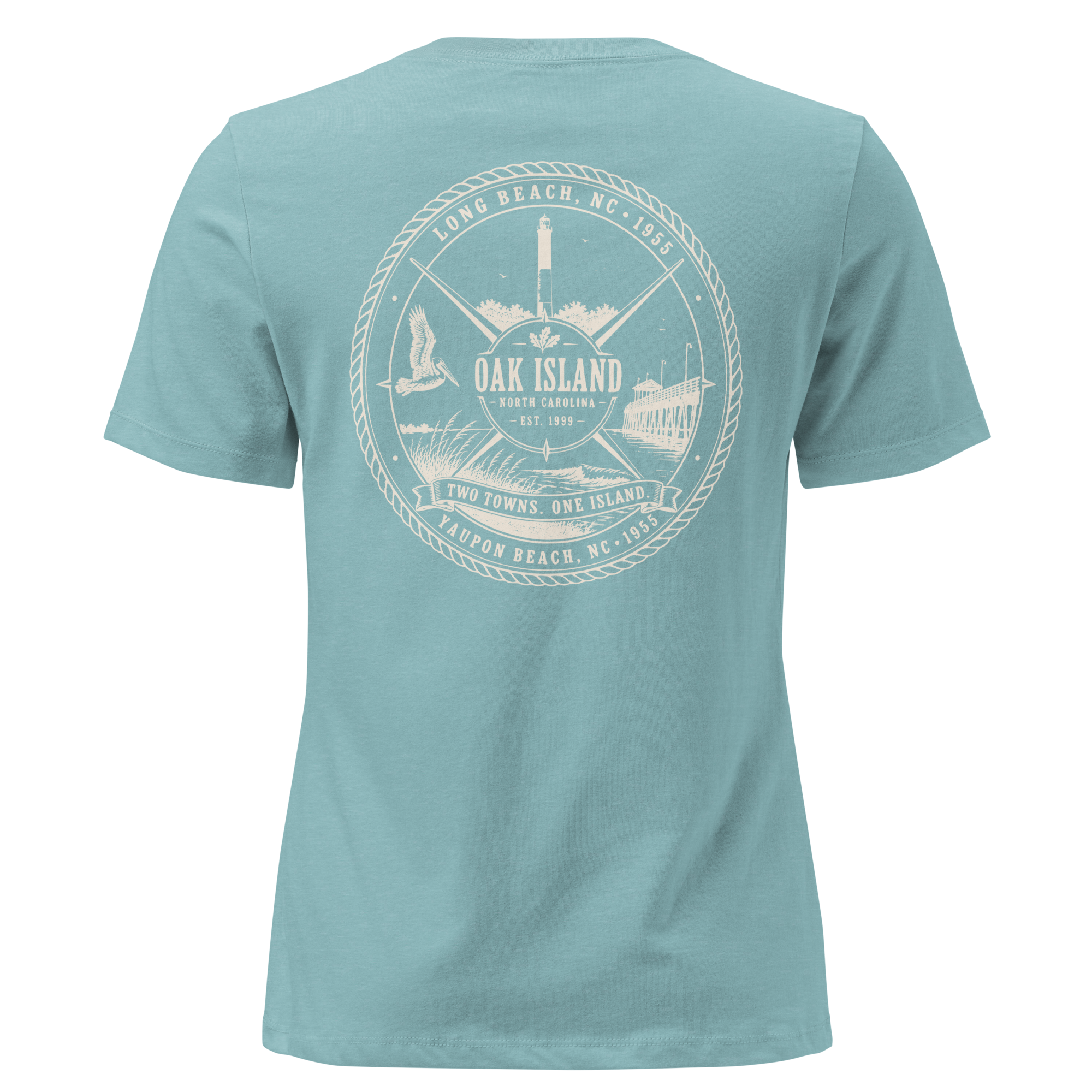 Oak Island, NC - Two Towns, One Island - Women's Relaxed T-Shirt