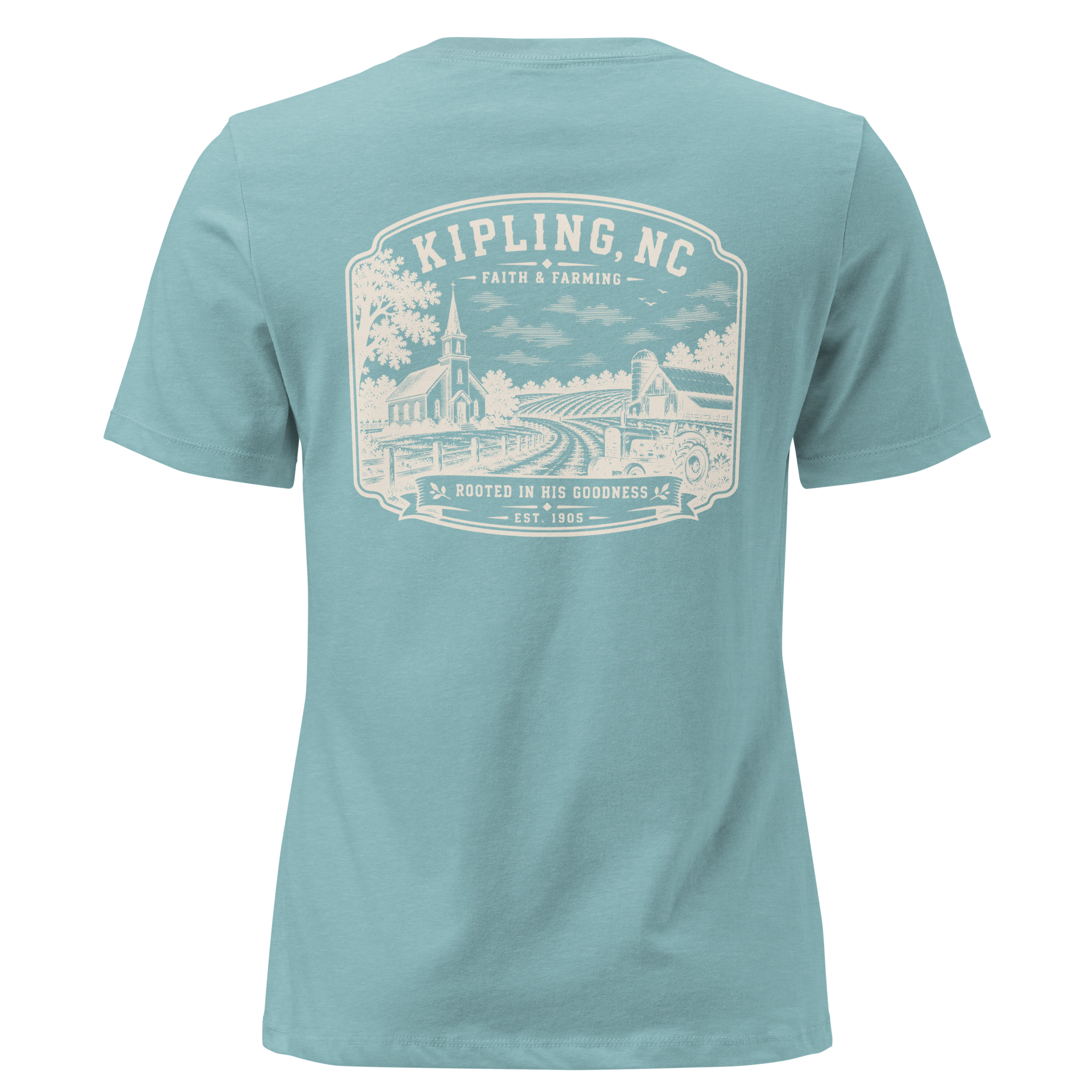 Kipling, NC - Faith & Farming - Women's Relaxed T-Shirt