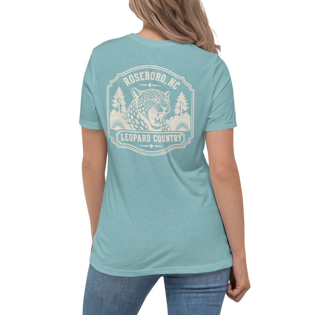 Roseboro NC - Leopard Country- Women's Relaxed T-Shirt