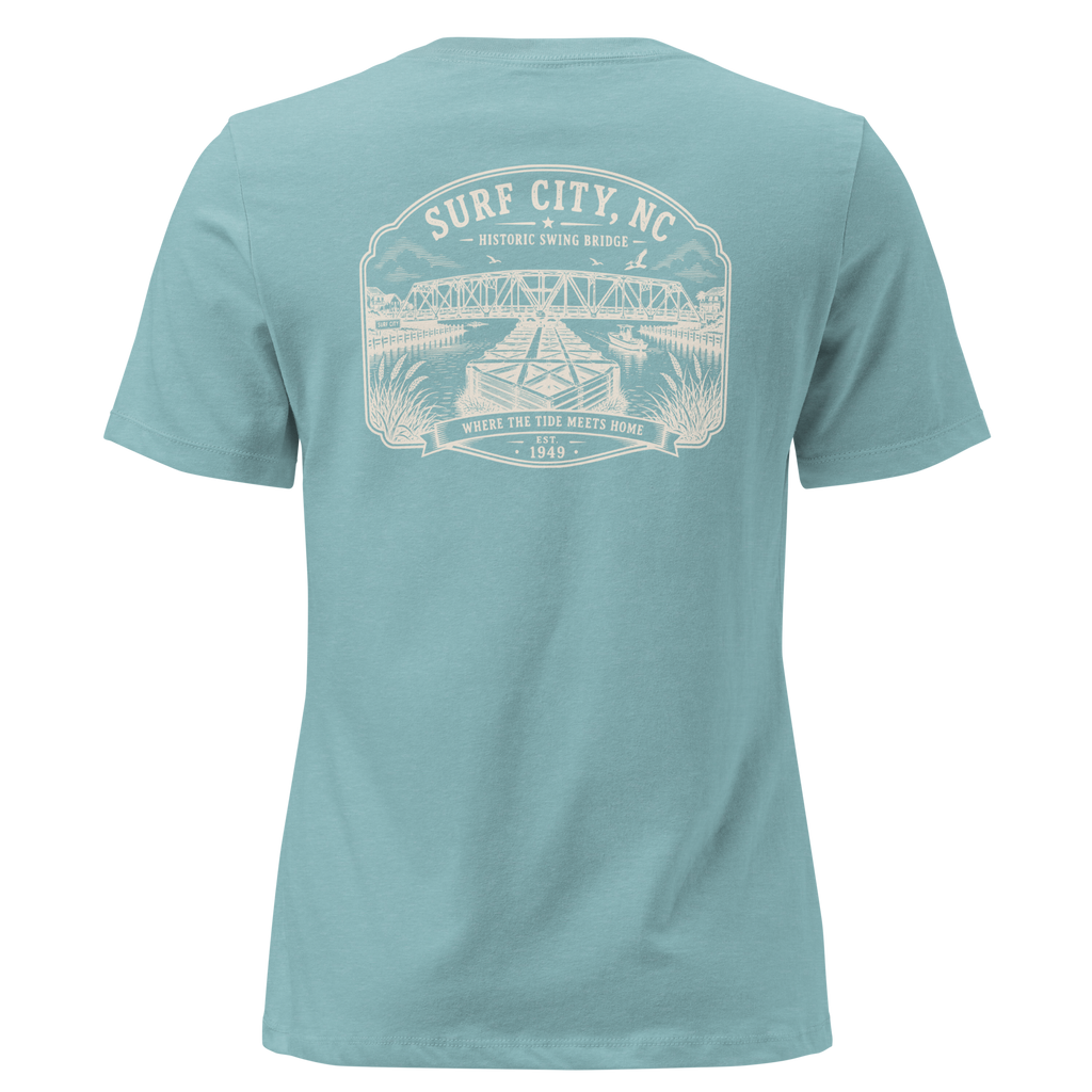 Surf City, NC - Swing Bridge - Women's Relaxed T-Shirt