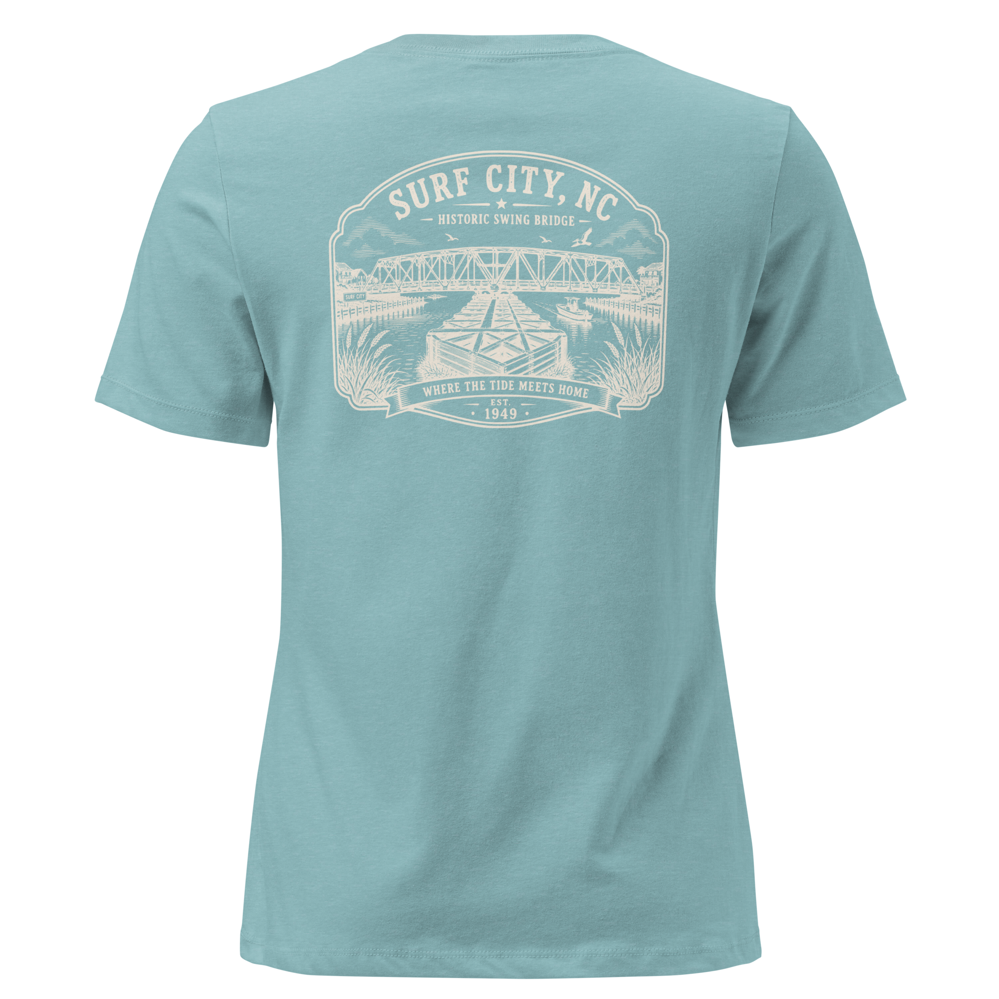 Surf City, NC - Swing Bridge - Women's Relaxed T-Shirt