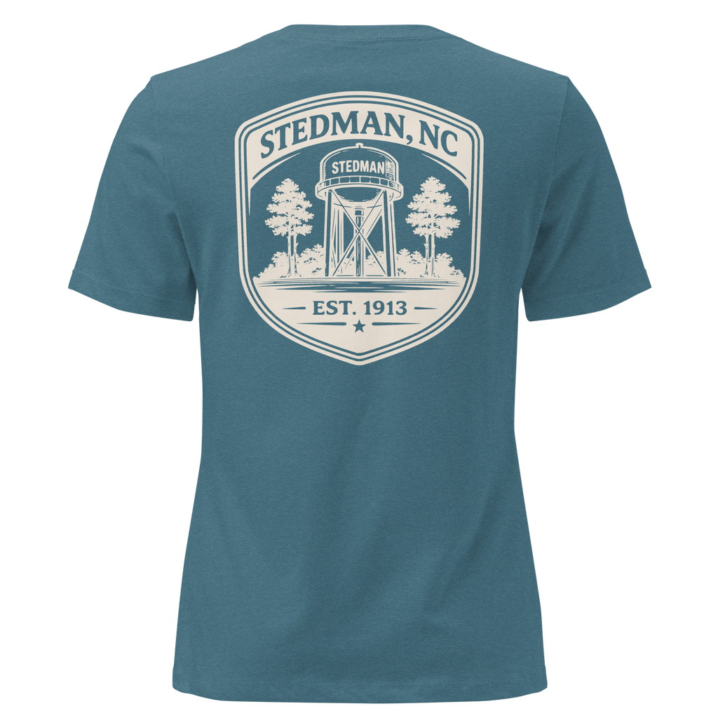 Stedman, NC - Stedman Water Tower Badge- Women's Relaxed T-Shirt