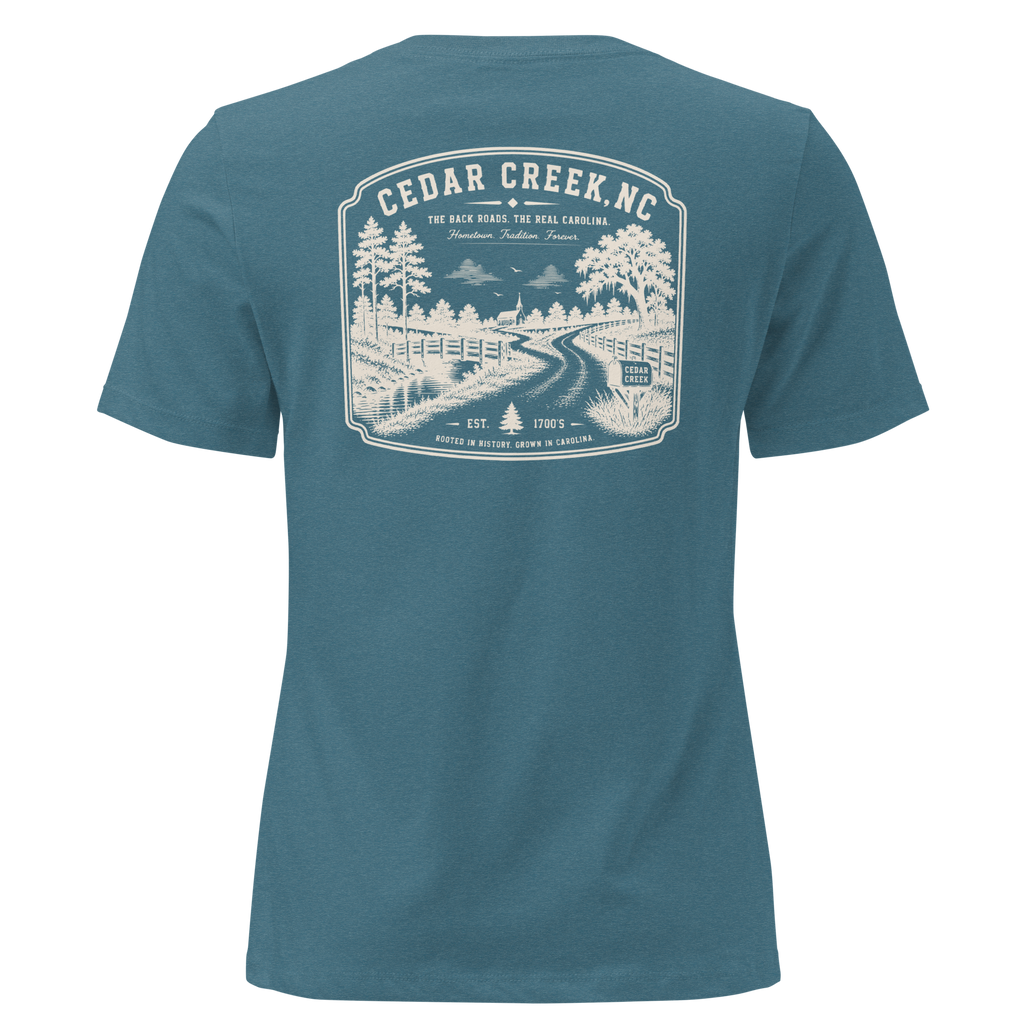 Cedar Creek, NC - The Back Roads - Women's Relaxed T-Shirt