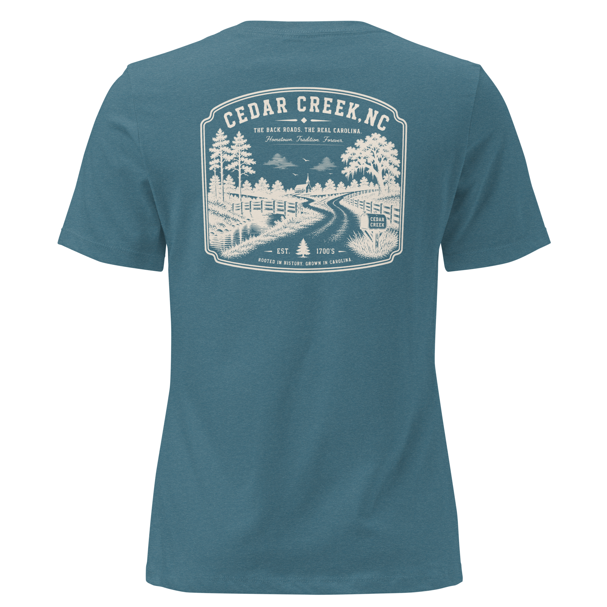 Cedar Creek, NC - The Back Roads - Women's Relaxed T-Shirt