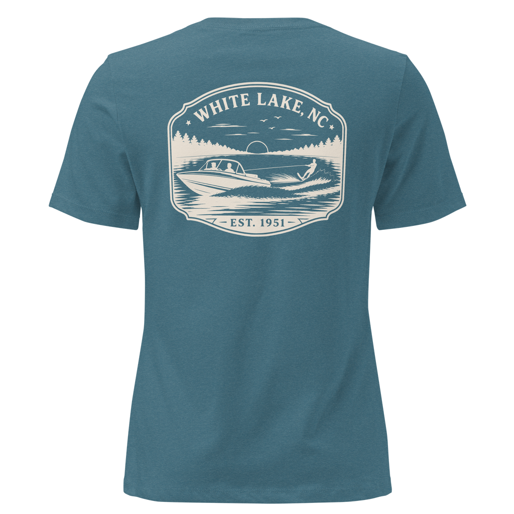 White Lake NC - Boat Fun- Women's Relaxed T-Shirt