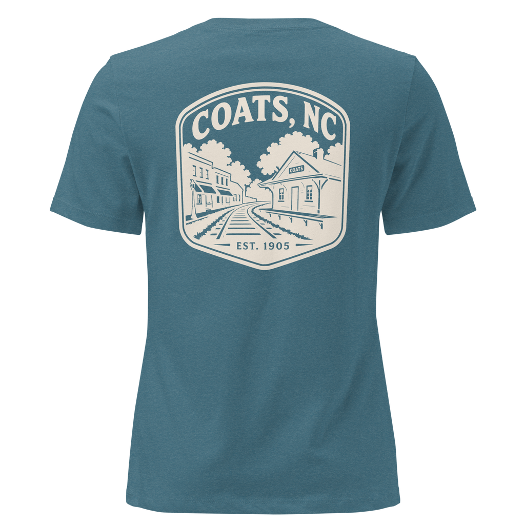 Coats NC - Railroad Town- Women's Relaxed T-Shirt