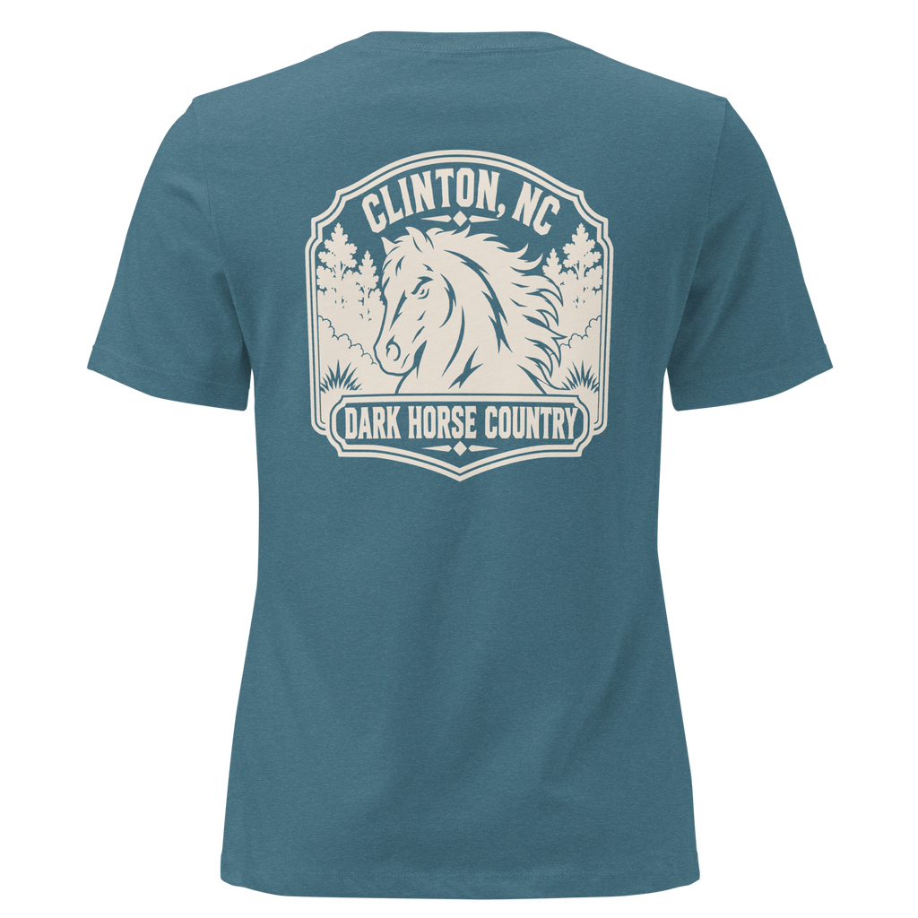 Clinton NC - Dark Horse Country- Women's Relaxed T-Shirt