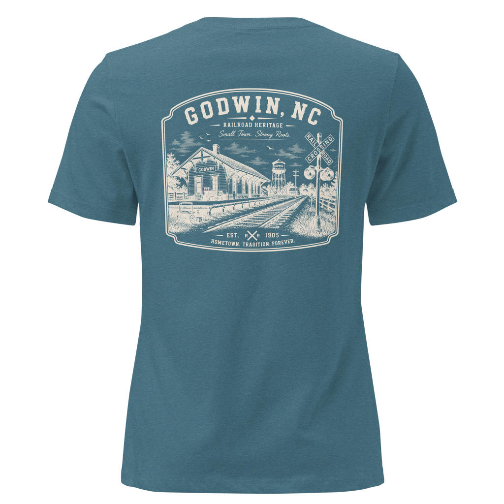 Godwin NC - Railroad Town- Women's Relaxed T-Shirt