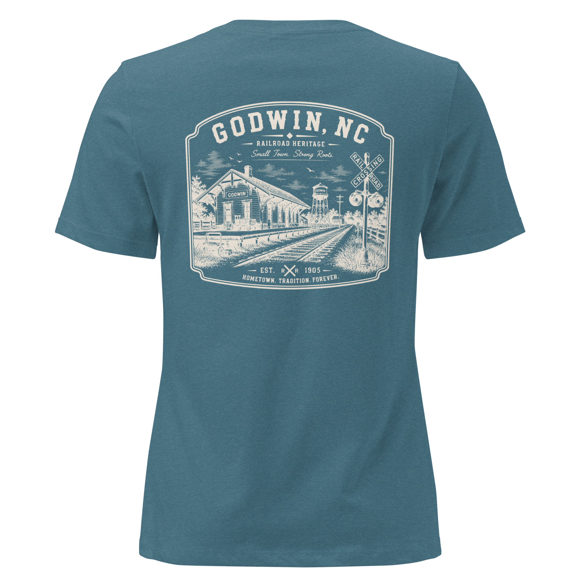 Godwin NC - Railroad Town- Women's Relaxed T-Shirt