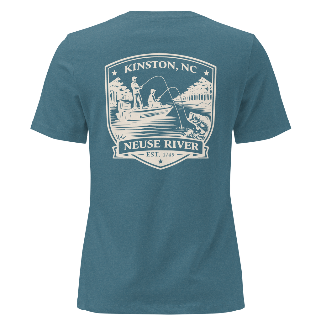 Kinston NC - Neuse River Fishing- Women's Relaxed T-Shirt