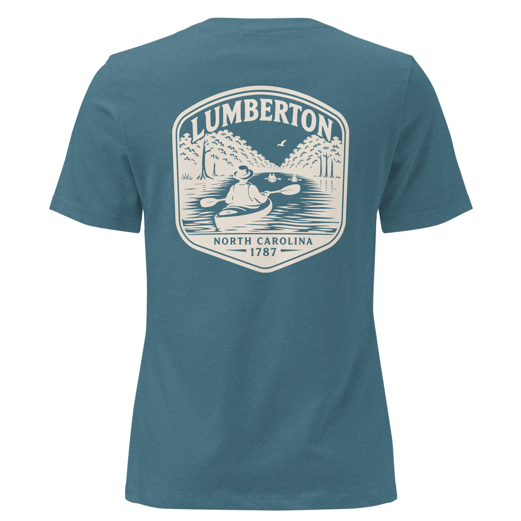 Lumberton NC - Kayak on River- Women's Relaxed T-Shirt