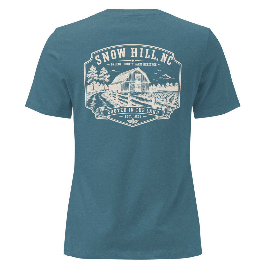 Snow Hill, NC - Rooted in the Land - Women's Relaxed T-Shirt