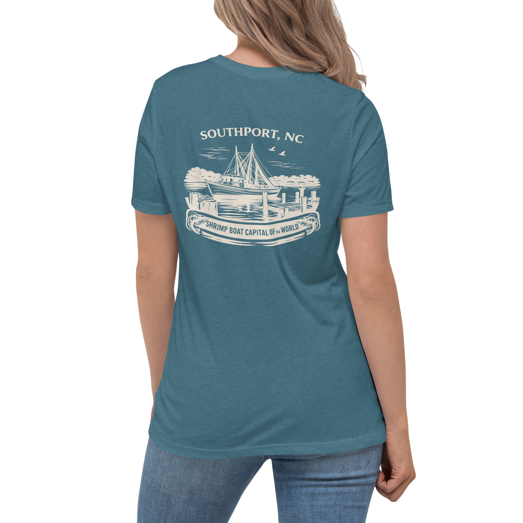 Southport NC - Shrimp Boat Capital- Women's Relaxed T-Shirt