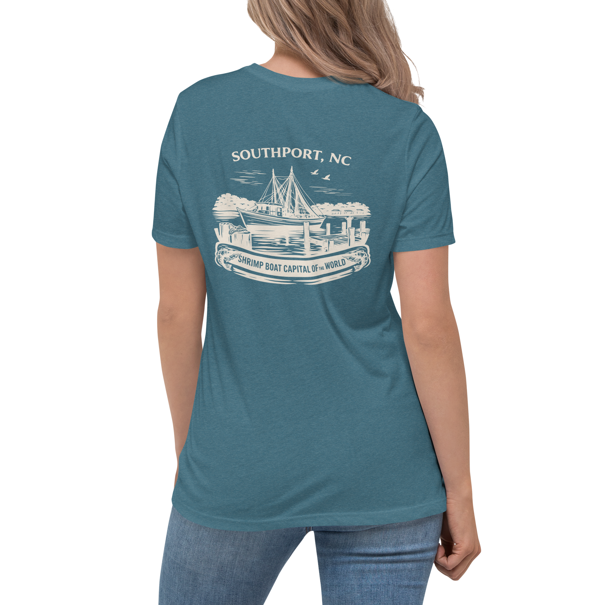 Southport NC - Shrimp Boat Capital- Women's Relaxed T-Shirt