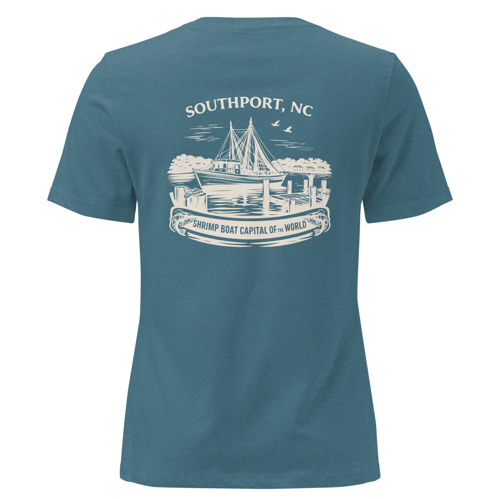 Southport NC - Shrimp Boat Capital- Women's Relaxed T-Shirt