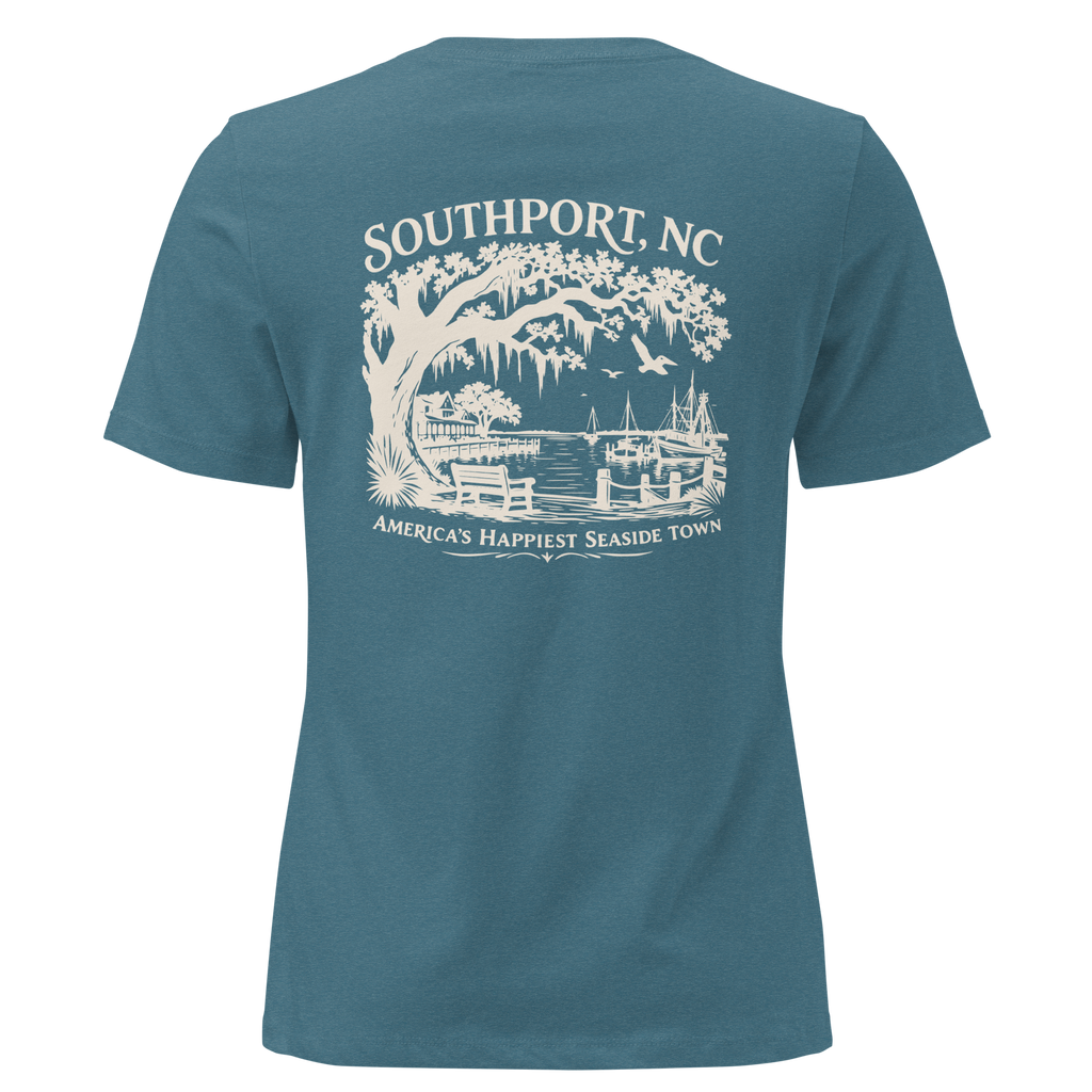 Southport NC - Happy Seaside Town- Women's Relaxed T-Shirt