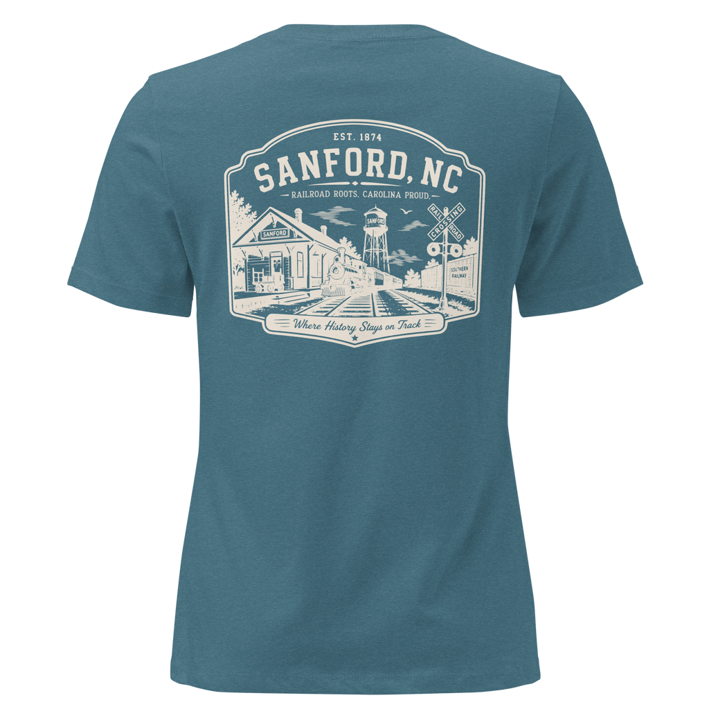 Sanford NC - Railroad Roots - Women's Relaxed T-Shirt
