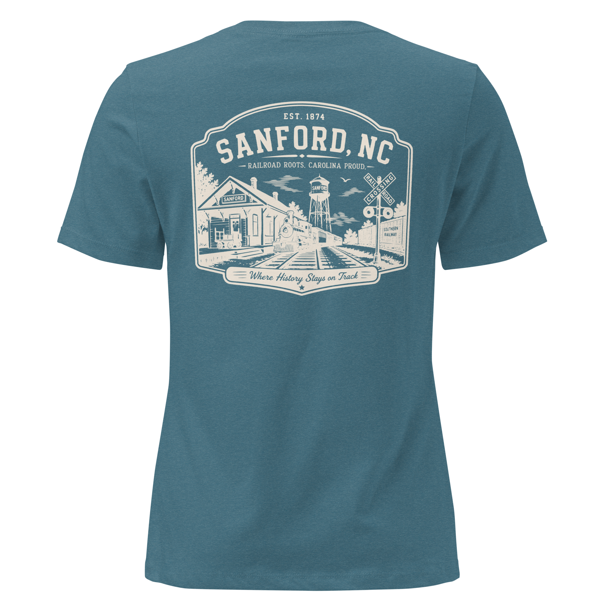 Sanford NC - Railroad Roots - Women's Relaxed T-Shirt