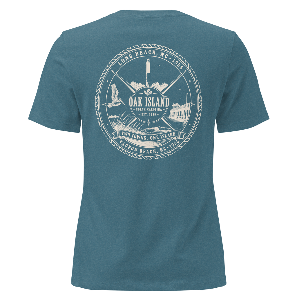 Oak Island, NC - Two Towns, One Island - Women's Relaxed T-Shirt