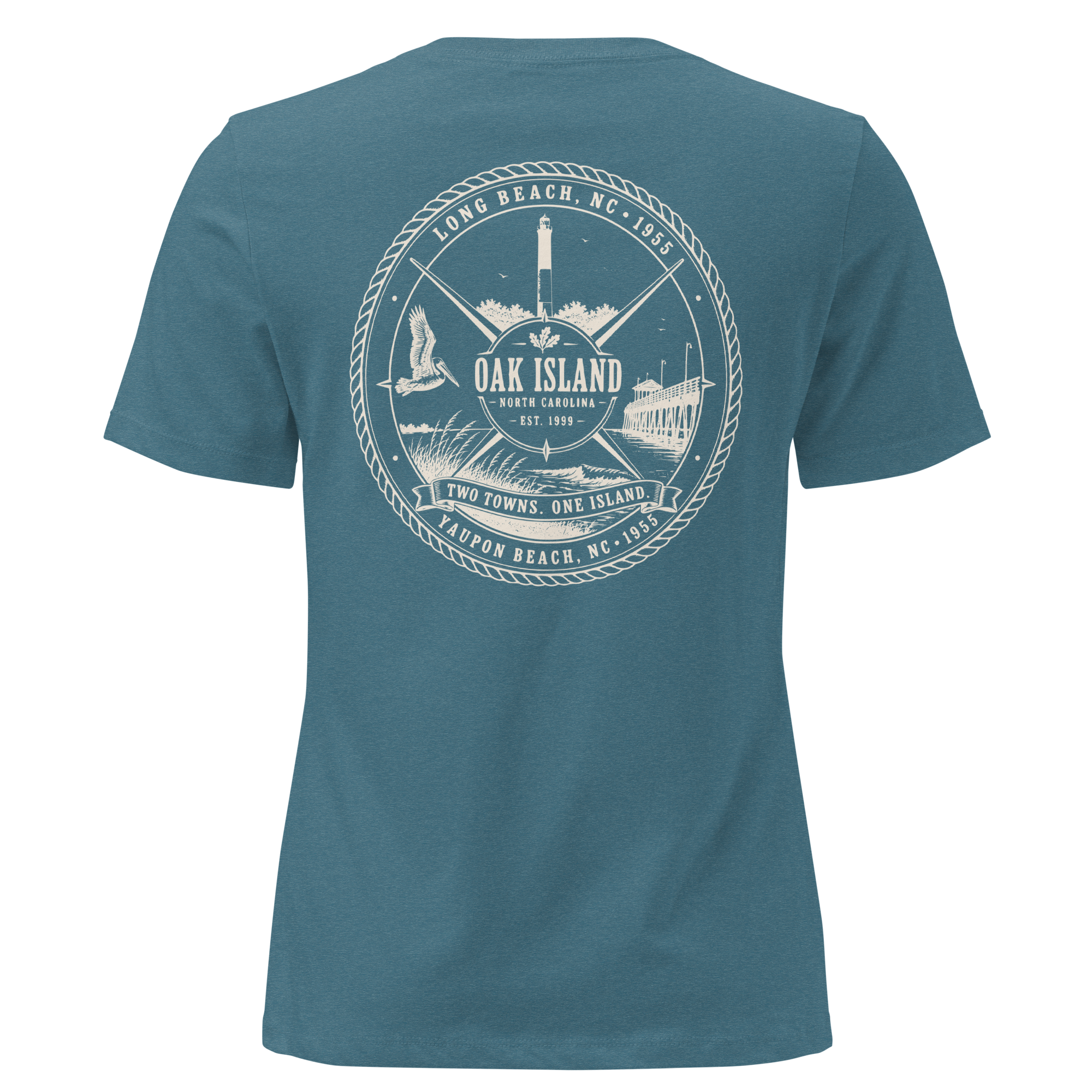 Oak Island, NC - Two Towns, One Island - Women's Relaxed T-Shirt