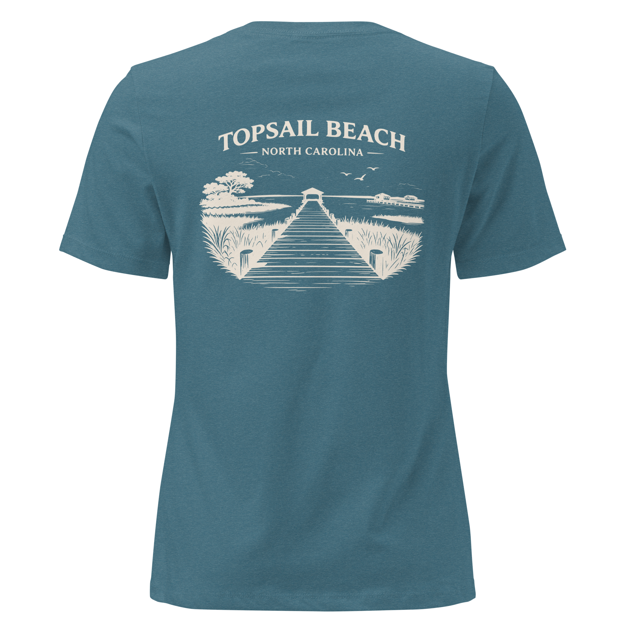 Topsail Beach NC - On the Dock- Women's Relaxed T-Shirt