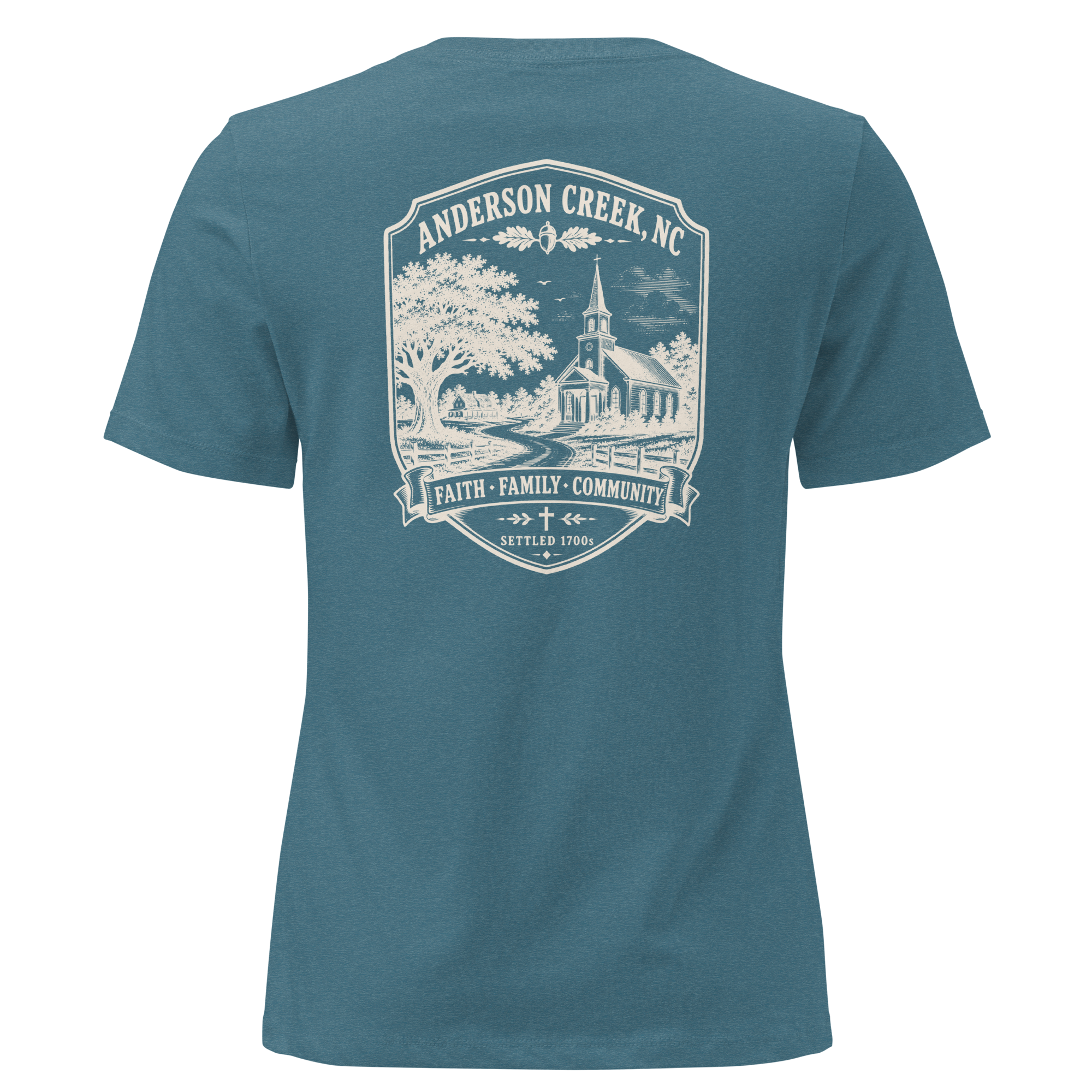 Anderson Creek, NC - Faith, Family, Community - Women's Relaxed T-Shirt