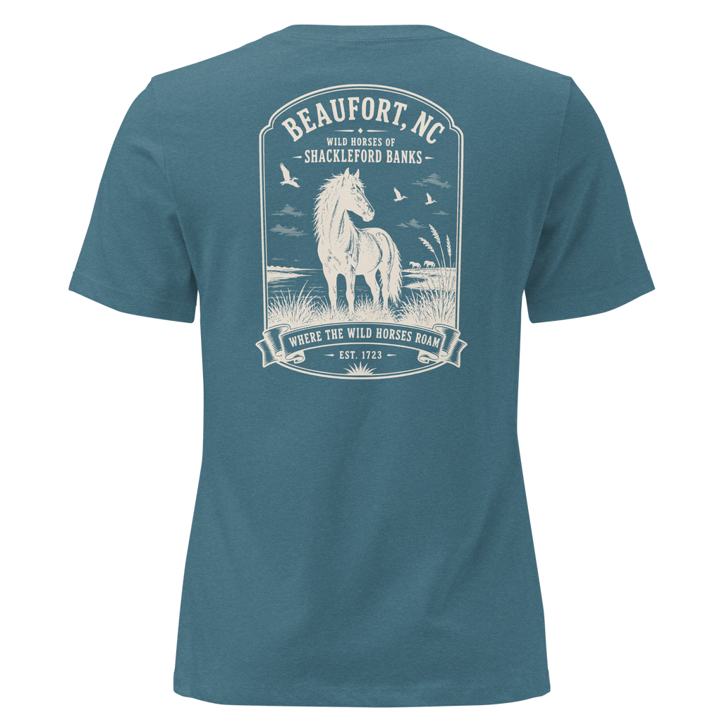 Beaufort, NC - Wild Horses of Shackleford Banks - Women's Relaxed T-Shirt