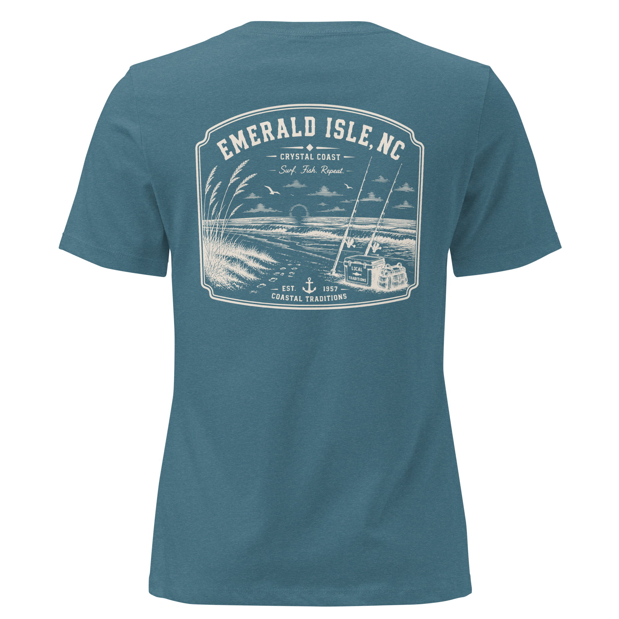 Emerald Isle NC - Surf, Fish, Repeat - Women's Relaxed T-Shirt
