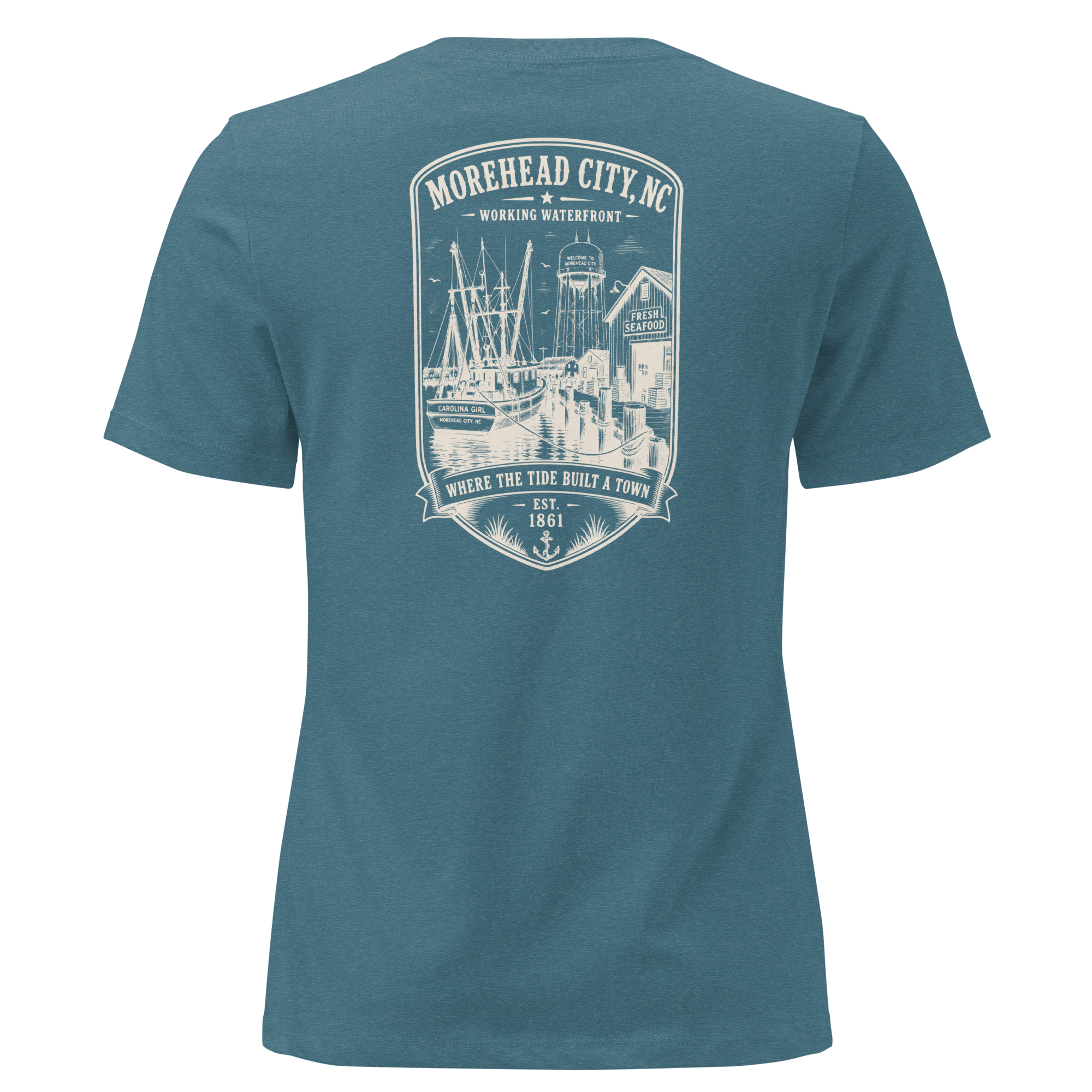 Morehead City, NC - Historic Waterfront - Women's Relaxed T-Shirt