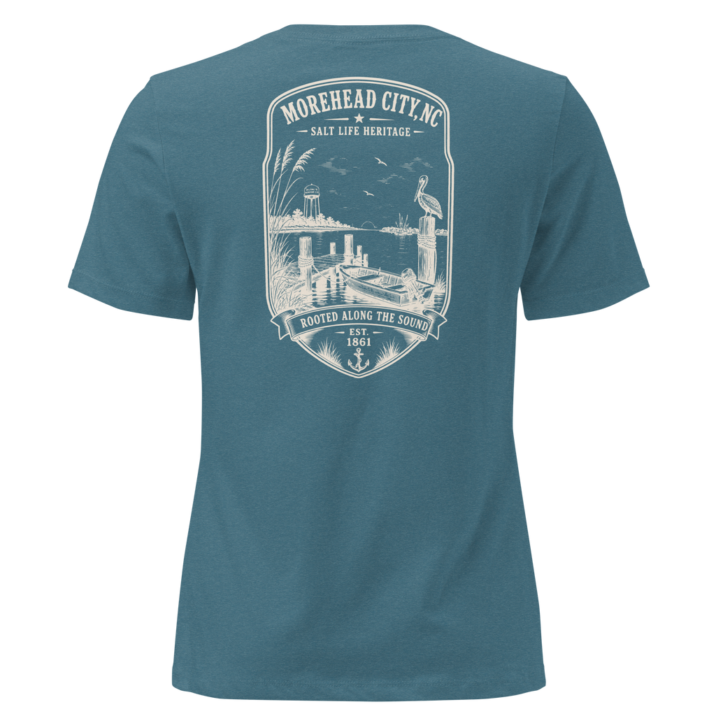 Morehead City, NC - Rooted Along the Sound - Women's Relaxed T-Shirt