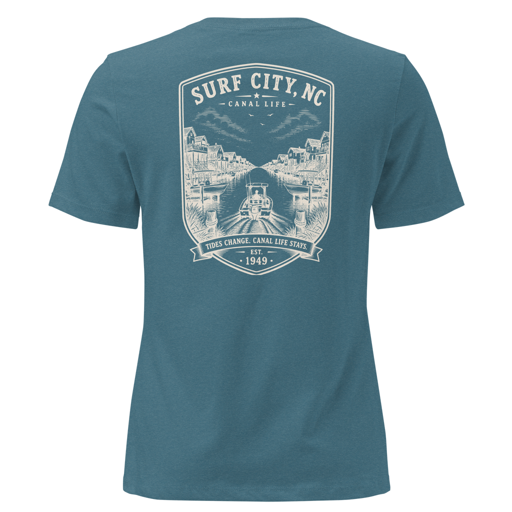 Surf City, NC - Canal Life - Women's Relaxed T-Shirt