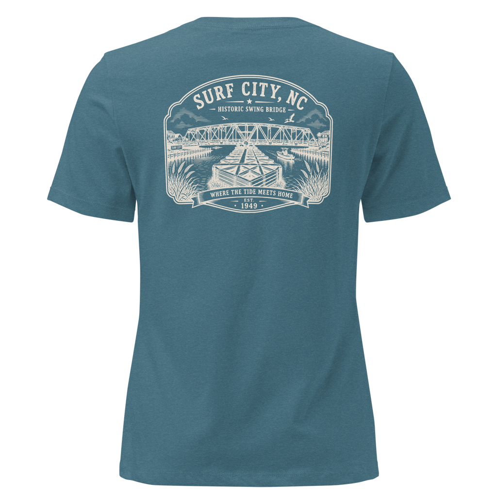Surf City, NC - Swing Bridge - Women's Relaxed T-Shirt