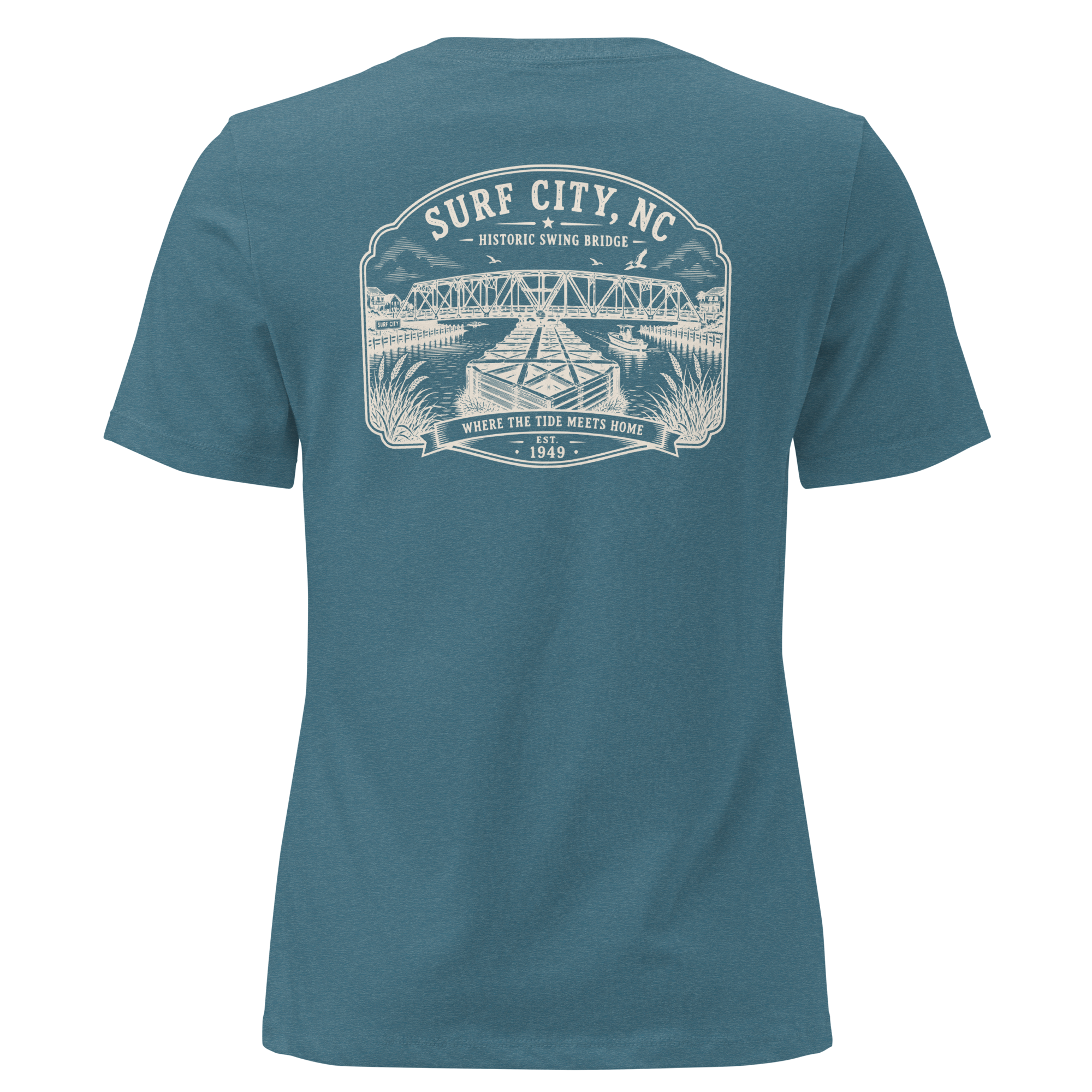 Surf City, NC - Swing Bridge - Women's Relaxed T-Shirt