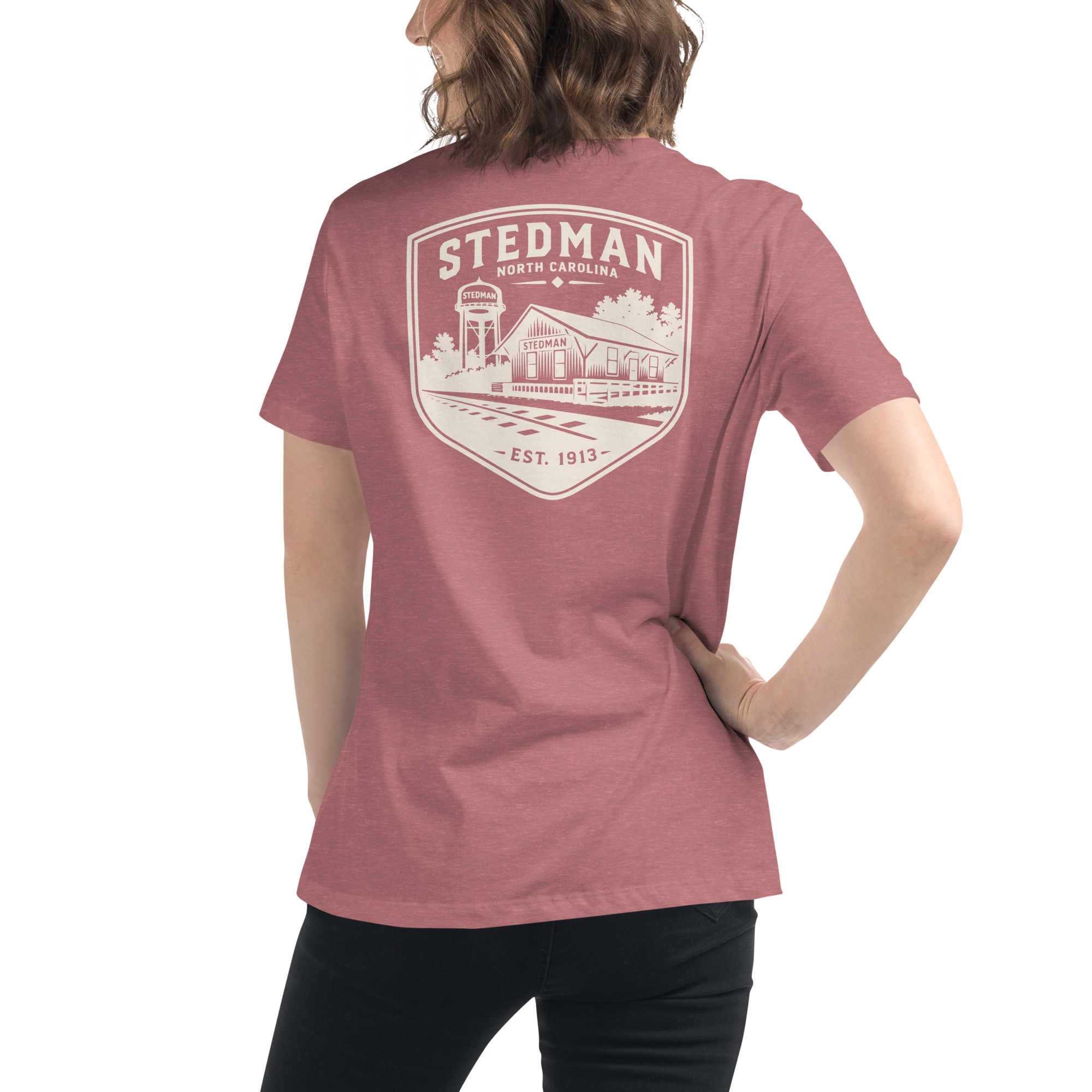 Stedman, NC - Stedman Train Depot Badge- Women's Relaxed T-Shirt