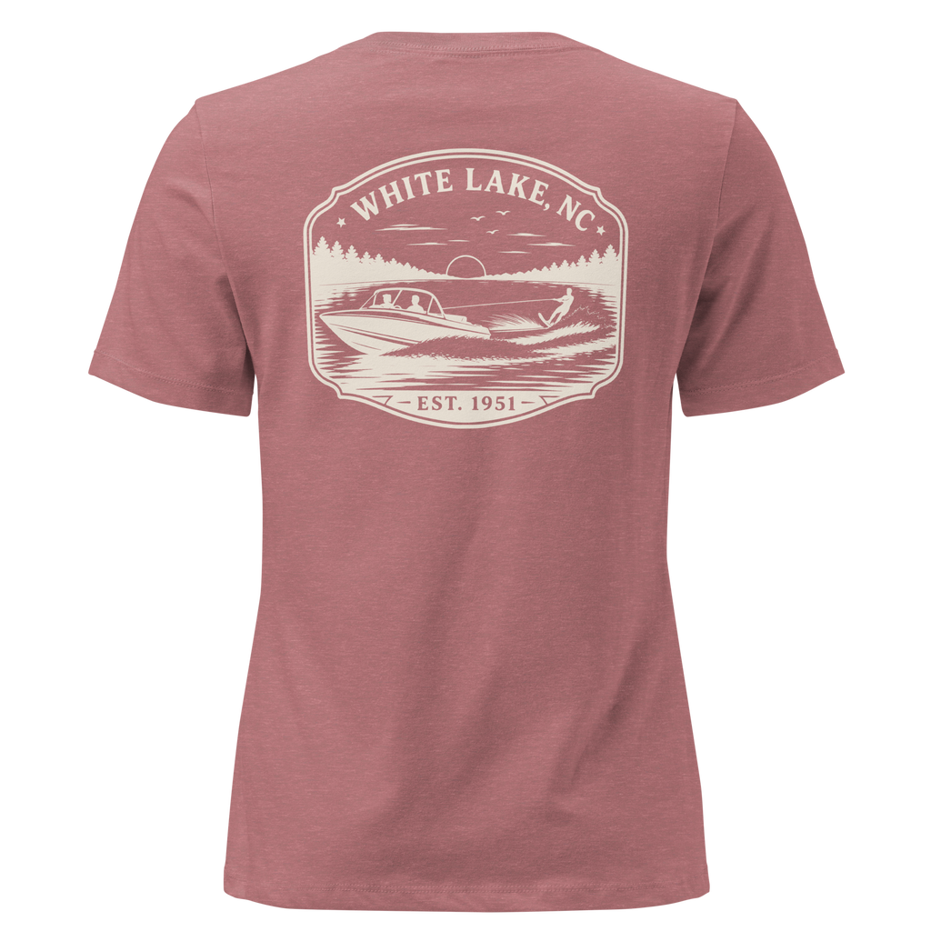 White Lake NC - Boat Fun- Women's Relaxed T-Shirt