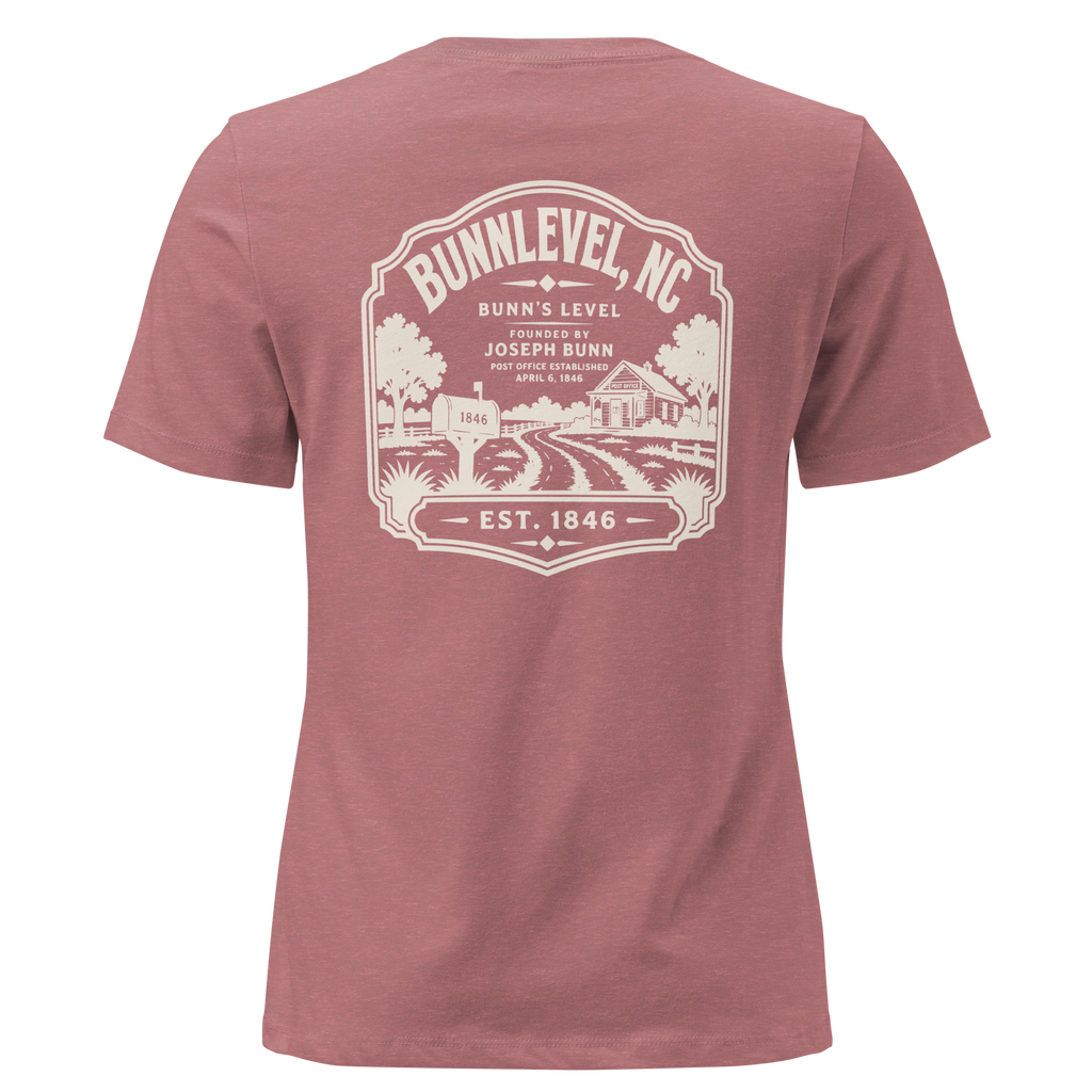 Bunnlevel NC - Town Heritage- Women's Relaxed T-Shirt