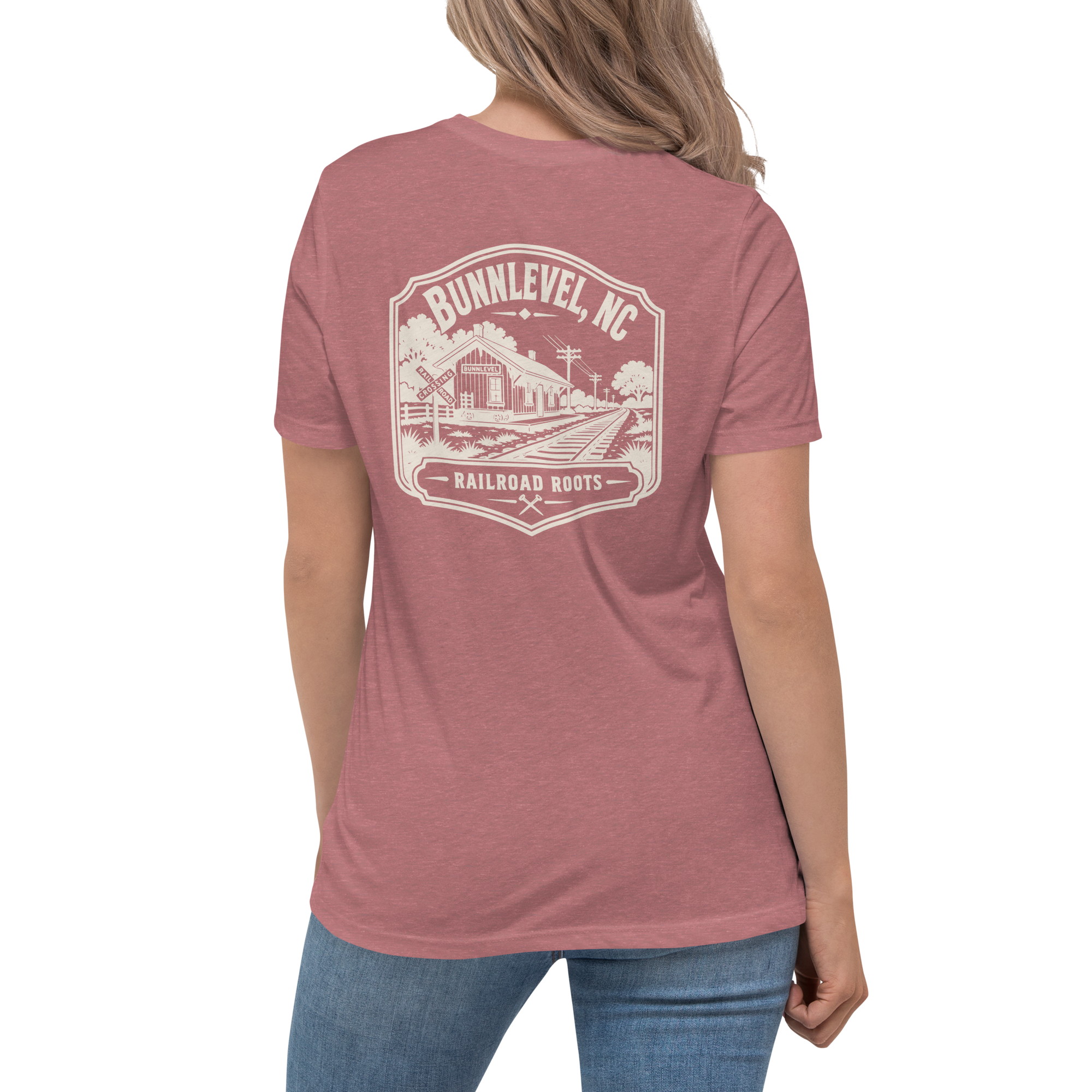 Bunnlevel NC - Railroad Town- Women's Relaxed T-Shirt