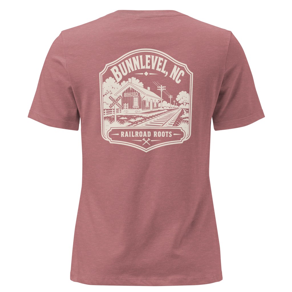 Bunnlevel NC - Railroad Town- Women's Relaxed T-Shirt