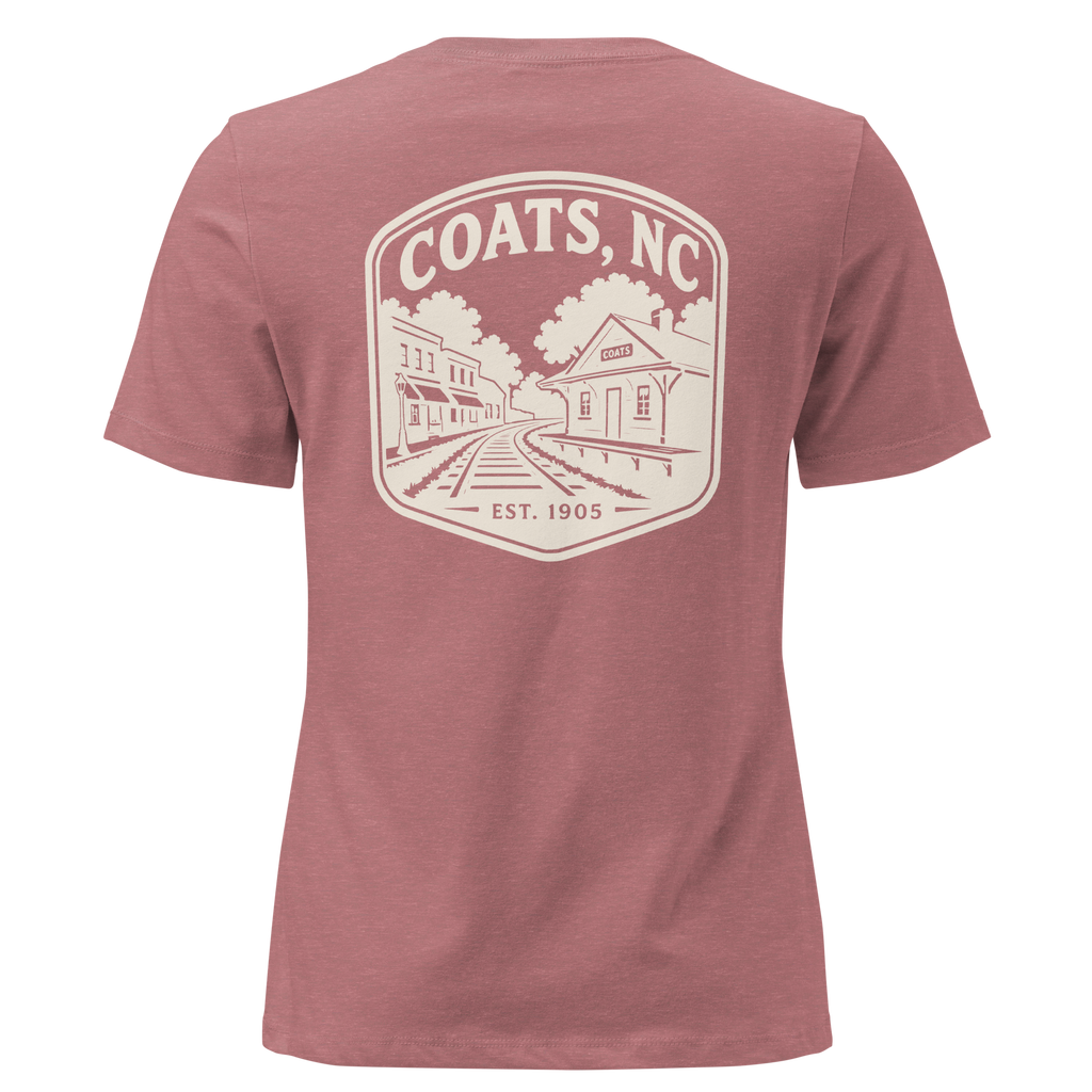 Coats NC - Railroad Town- Women's Relaxed T-Shirt