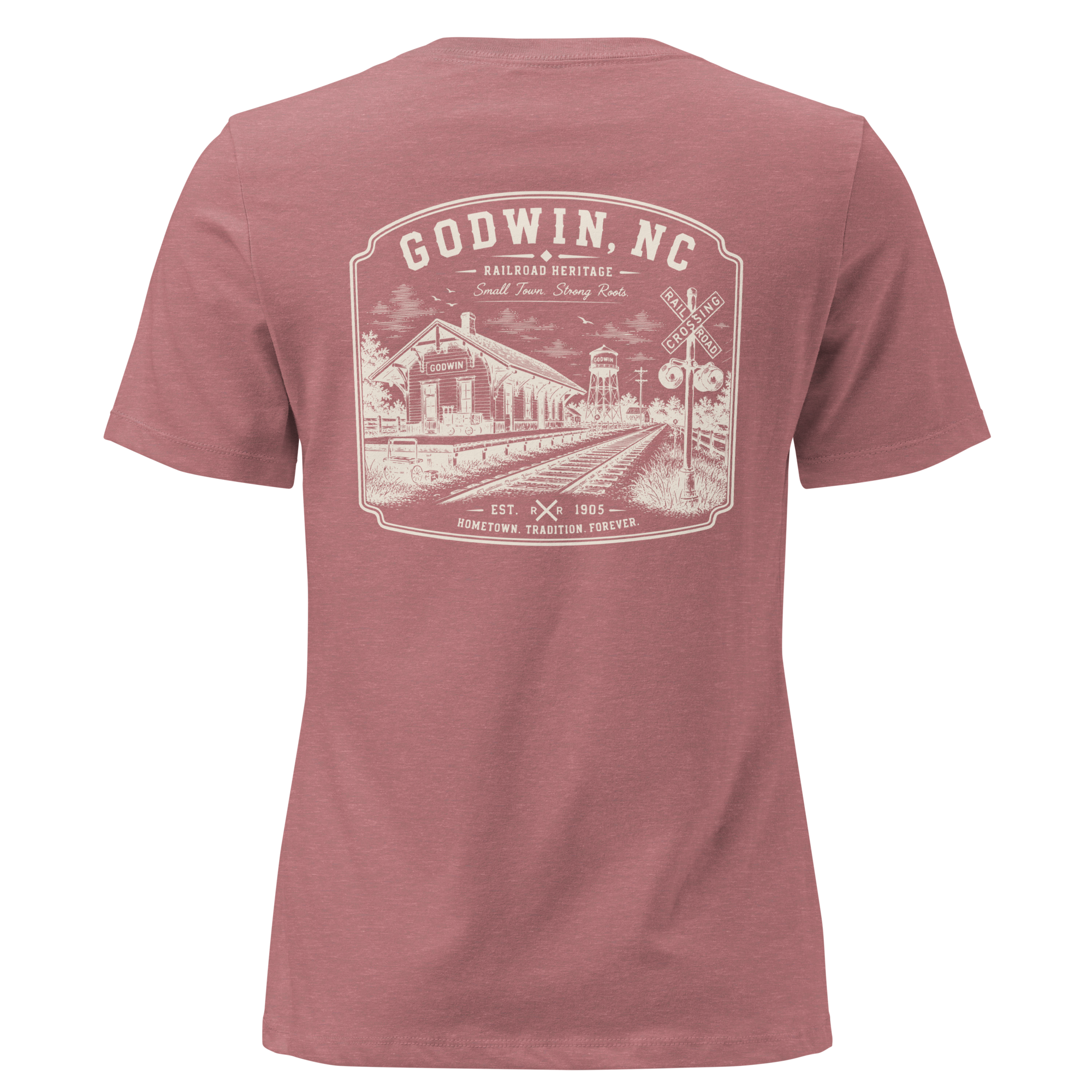 Godwin NC - Railroad Town- Women's Relaxed T-Shirt