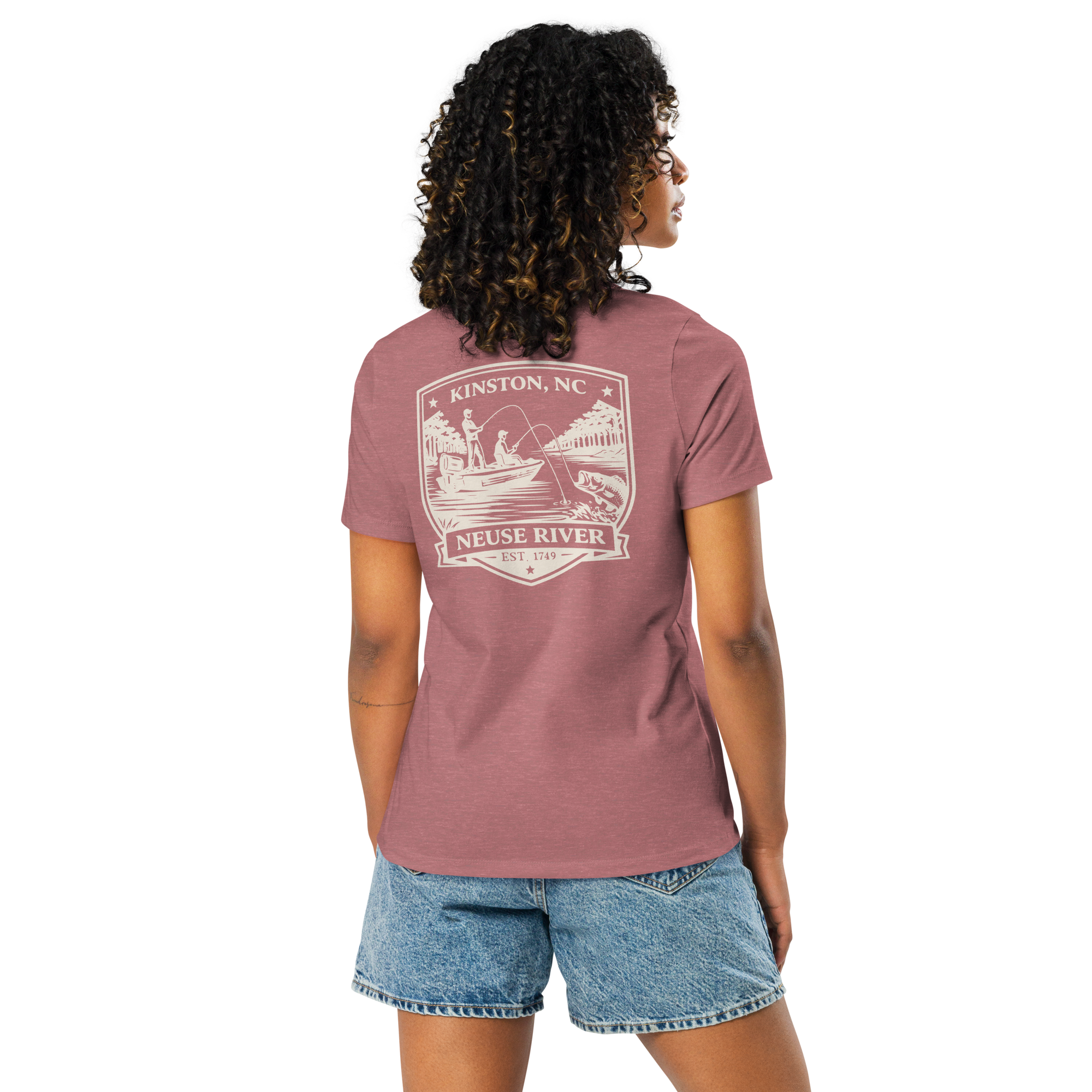 Kinston NC - Neuse River Fishing- Women's Relaxed T-Shirt