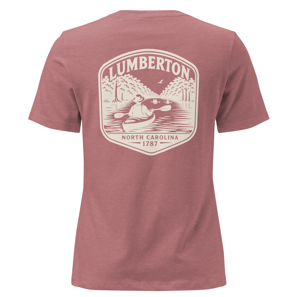 Lumberton NC - Kayak on River- Women's Relaxed T-Shirt