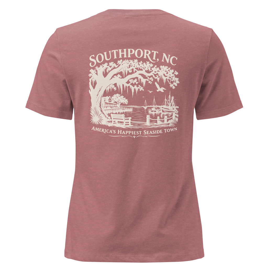 Southport NC - Happy Seaside Town- Women's Relaxed T-Shirt