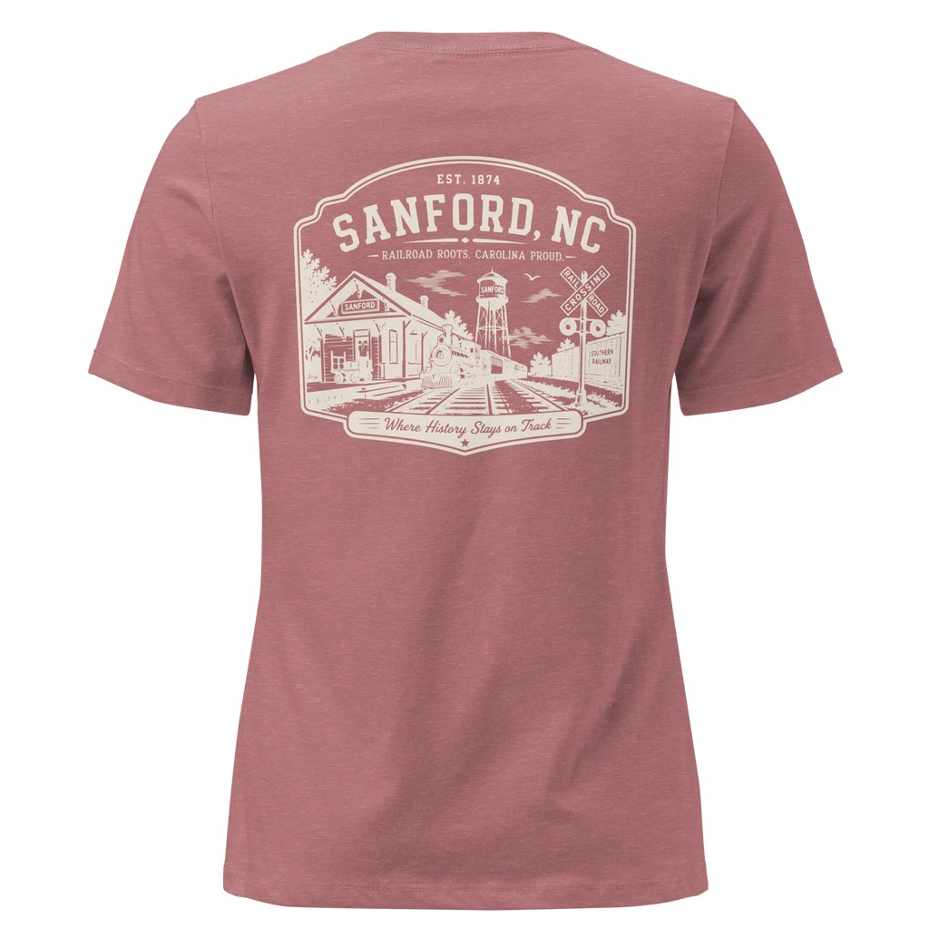 Sanford NC - Railroad Roots - Women's Relaxed T-Shirt
