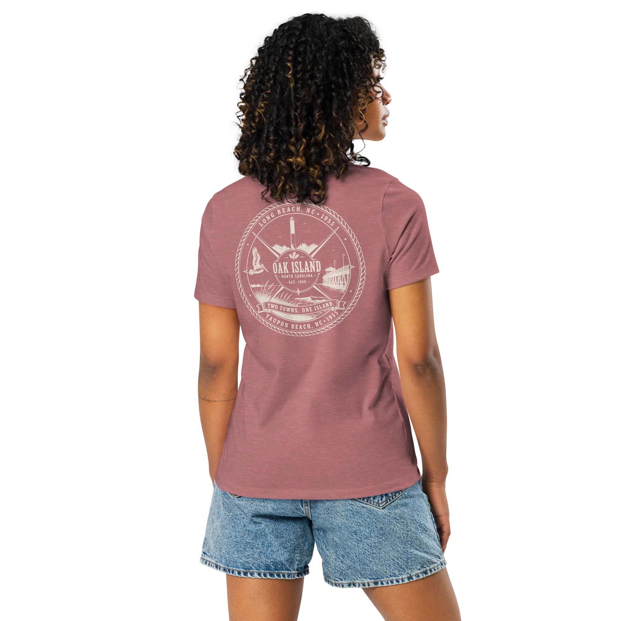 Oak Island, NC - Two Towns, One Island - Women's Relaxed T-Shirt