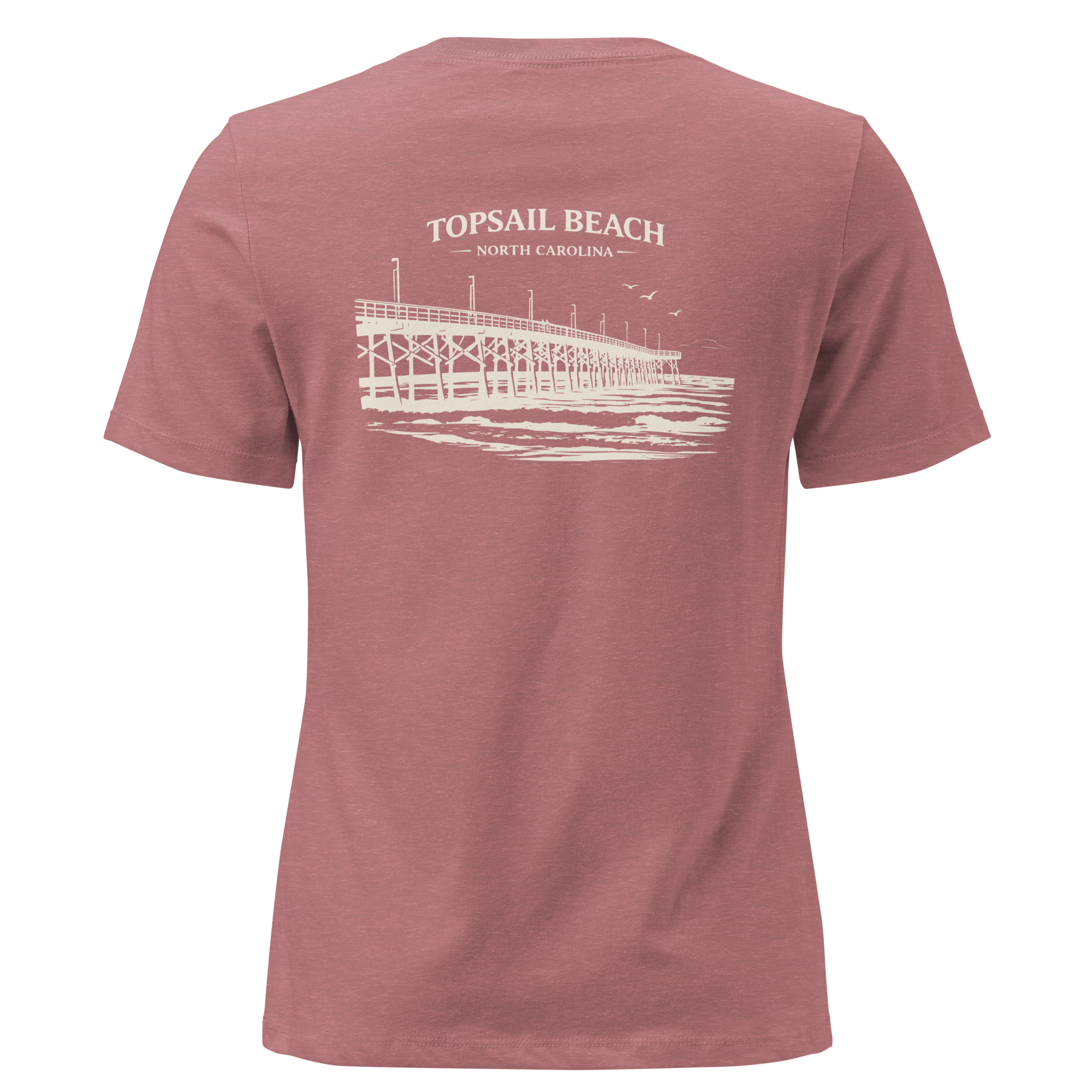 Topsail Beach NC - Topsail Beach Pier- Women's Relaxed T-Shirt