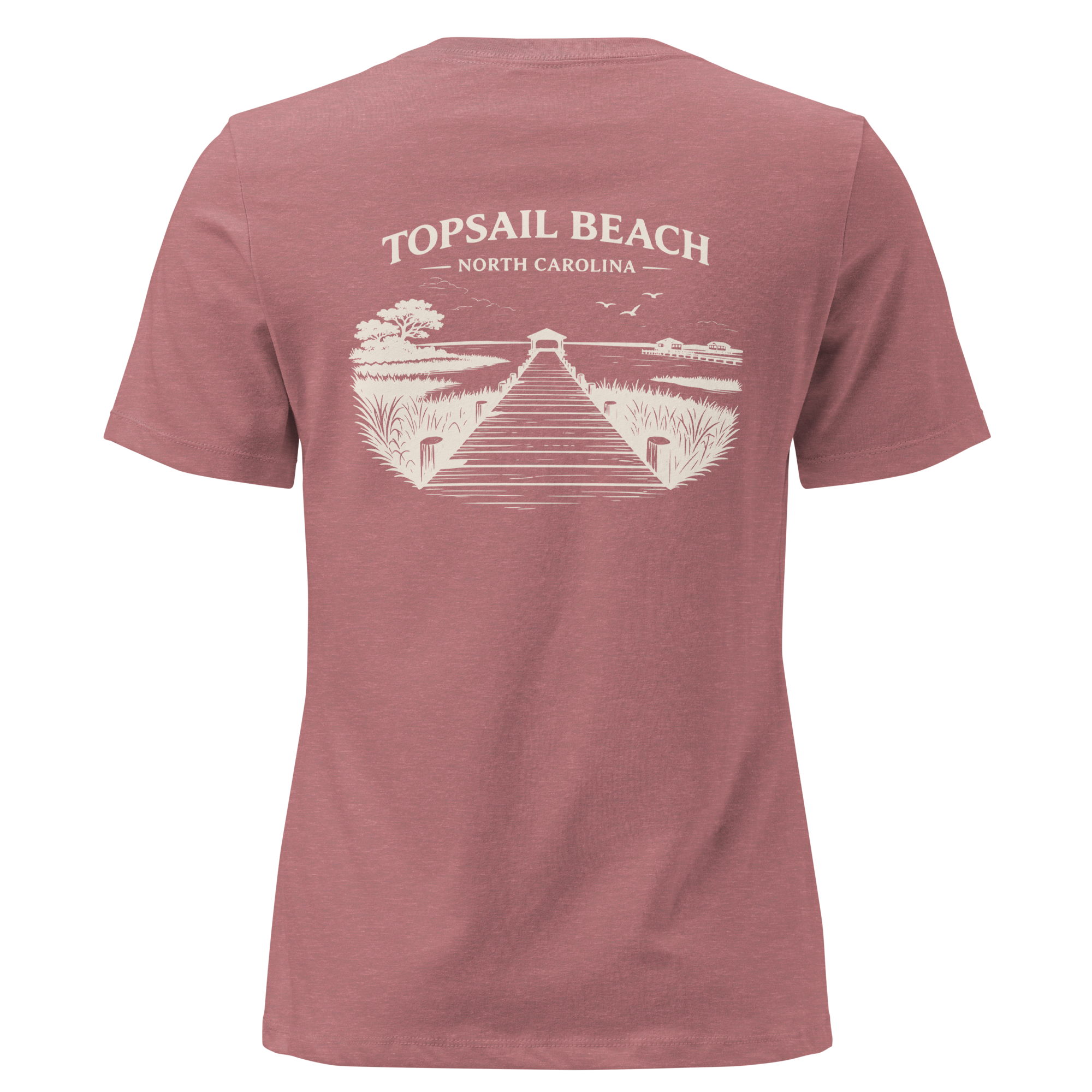 Topsail Beach NC - On the Dock- Women's Relaxed T-Shirt