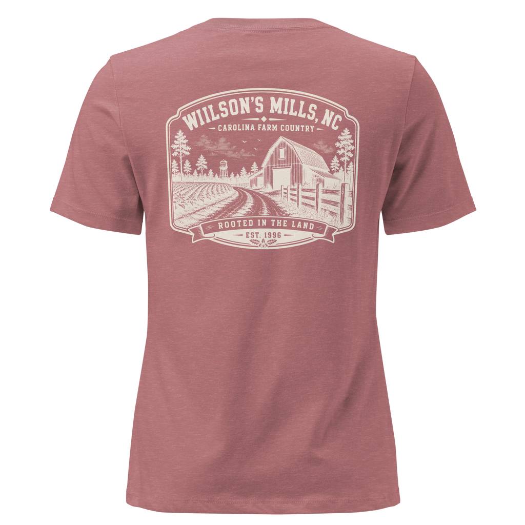 Wilson's Mills, NC - Farm Heritage - Women's Relaxed T-Shirt