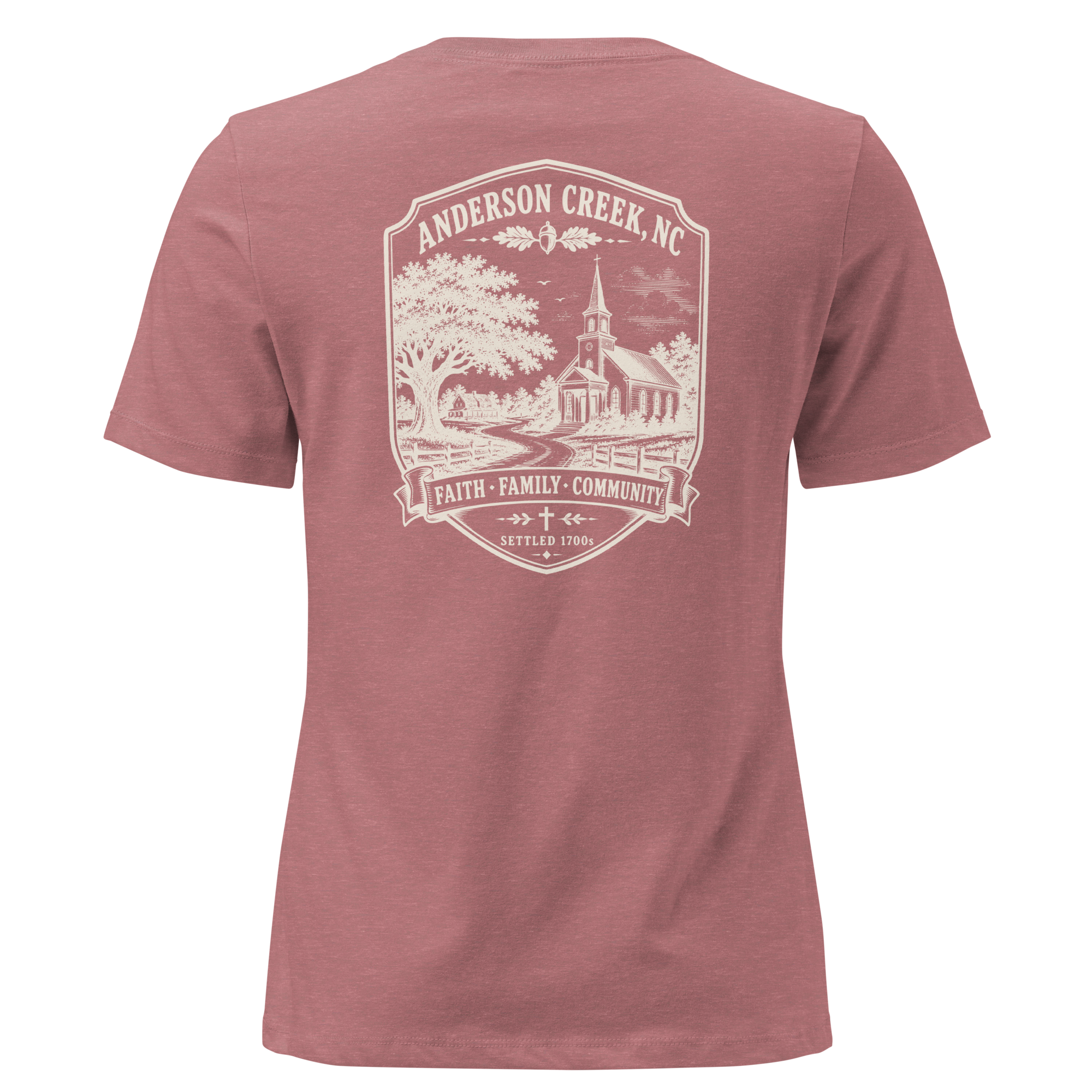 Anderson Creek, NC - Faith, Family, Community - Women's Relaxed T-Shirt