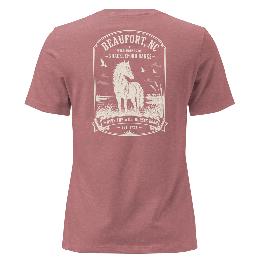 Beaufort, NC - Wild Horses of Shackleford Banks - Women's Relaxed T-Shirt